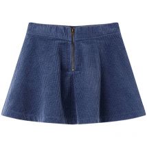 Jupe à poches en velours côtelé pour enfants bleu marine 128