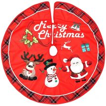 Jupe d'arbre de Noël, 36 pouces, jupes d'arbre de Noël d'hiver, ornements d'arbre de Noël rouges pour les vacances d'Halloween, jupe d'arbre de Père