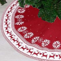 Ersandy - Jupe d'arbre de Noël Flocon de neige en peluche Ornement d'arbre de Noël Tapis d'arbre de Noël Couverture d'arbre Jupe d'arbre de Noël