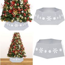Vidaxl - Jupe de sapin de Noël Argenté et blanc Ø68x25 cm - jupe d'arbre de Noël - jupes d'arbre de Noël - Home & Living - Argent