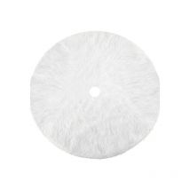 Jupe de Sapin de Noël Blanc Peluche Neige Décorations d'arbre de Noël Tapis Vacances Couvre Pied Sapin Noel Jupe d'arbre, 122cm