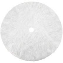 Jupe de Sapin de Noël Blanc Peluche Neige Décorations d'arbre de Noël Tapis Vacances Couvre Pied Sapin Noel Jupe d'arbre, 31 Pouces /78cm