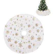 Jupe de sapin de Noël blanche étoiles Jupe de sapin de Noël Jupe de sapin de Noël Décorations de Noël 40 cm