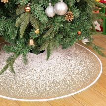 Jupe de sapin de Noël en toile de jute, 90 cm, motif flocons de neige, tapis de sapin de Noël rustique pour fête de vacances, décoration de Noël