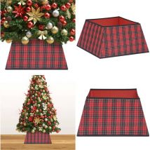 Jupe de sapin de Noël Rouge et noir 48x48x25 cm - jupe d'arbre de Noël - jupes d'arbre de Noël - Home & Living - Rouge