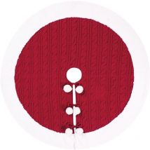 Jupe de sapin de Noël tricotée à pompons blancs, décorations de Noël pour la maison, jupe de sapin de Noël 62 cm, tapis de sapin de Noël tricoté