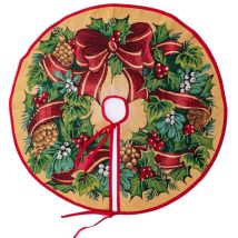 Couvre-pied De Sapin De Noël Rétro En Polyester 130cm