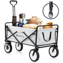 Juskys - Bollerwagen 100 kg Tragkraft - Transportwagen faltbar - Einkaufen, Outdoor & Camping - Strandwagen Faltbollerwagen Handwagen Hellgrau