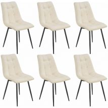 Juskys - Esszimmerstühle Blanca 6er Set - Samt Stühle gepolstert - Stuhl für Esszimmer, Küche & Wohnzimmer - modern, belastbar bis 120 kg Beige