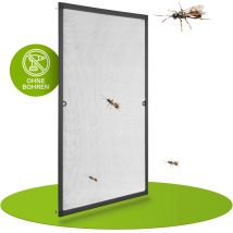 Fliegengitter mit Alu-Rahmen – Insektenschutz für Fenster zum Einhängen – Insektenschutzgitter UV-beständig 100 x 120 cm grau - Juskys