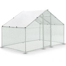 Juskys - Freilaufgehege – Hühnerstall aus Metall begehbar, Tür & Riegel – Freigehege für Hühner, Kleintiere & Pflanzen - 3x2x2m mit 6 m² Lauffläche