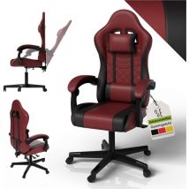 Juskys Gamingstuhl HyperSeat, höhenverstellbar, drehbarer Bürostuhl, ergonomisch, verstellbare Rückenlehne, PVC-Kunstleder, belastbar 120 kg –