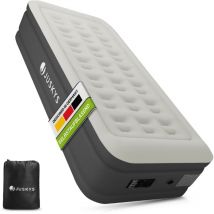 Juskys - Luftmatratze Sapri m in Anthrazit - 1 Personen Luftbett selbstaufblasend - aufblasbare Matratze als Gästebett oder Camping - integrierter