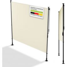 Juskys Senkrechtmarkise Barbados - Sonnen- & Sichtschutz, ausziehbar, Klemmmarkise ohne Bohren, wetterfest, wasserabweisend - 200x310 cm, Beige