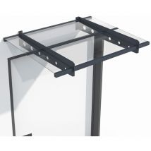 Juskys - Vordach Haustür Überdachung 100x80cm aus Acrylglas & Stahl – Türvordach in Anthrazit – Dach für Tür, Eingang & Hauseingang aus Glas