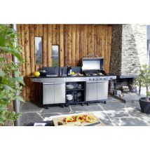 Bbq Gasgrill Outdoorküche 'Juno' inkl. Anschlussarmatur, silber / schwarz, 5 +1 Brenner - Justus