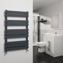 Sand Grey Flat Panel Heated Towel Rail Radiator 1000x600mm