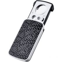 Irisfr - Juwelierlupe, Taschenlupe, kleine tragbare Lupe, Schmucklupe, 30 x 60 x 90 x Vergrößerung, mit led und UV-Lampen (schwarz)