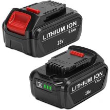 2 Pièces 18V 5,5Ah Batterie de Remplacement pour Dewalt 18V DCB184 DCB184B-XJ DCB180 DCB181 DCB182 DCB183 DCB185 18V xr Outils Électrique - Jyjzpb