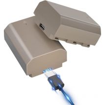 2X NP-FZ100 Batterie 2280mAh avec Connecteur Charge Directe Type c Compatible avec Sony Alpha 9 A9 Alpha 9R A9R Alpha 9S A9S A7RIII A7R3 A7 iii A7R4