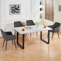 Jymtom 4 Chaise Haute De Salle À Manger Avec Dossier (83cm) - Ergonomique, Capacité De Charge De 120 Kg Et Prête À Être Assemblée En 15 Minutes( 4, 