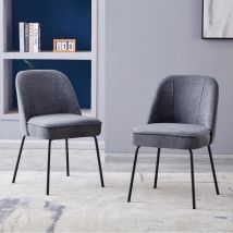 Jymtom Chaise De Salle À Manger Avec Coussin À Ressorts, Dossier Ergonomique, Pied Métal Et Coussinets De Protection – 82 Cm De Hauteur, Assise 50 Cm 