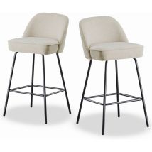 Jymtom - Lot De 2 Tabourets De Bar, Haute Résilience Avec Coussin À Ressorts Et Pieds En Métal, Tabourets De Bar Pour Petit-déjeuner, Sans Accoudoirs,