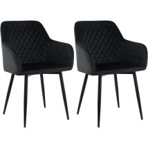 Jymtom - Lot de 2 Chaise Salle à Manger, Design scandinave Fauteuil en Velours, Rembourrée, Charge Max.120 kg, Pieds en Métal, pour Salon,