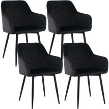 Jymtom - Lot de 4 Chaise Salle à Manger, Design scandinave Fauteuil en Velours, Rembourrée, Charge Max.120 kg, Pieds en Métal, pour Salon,