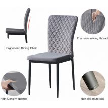 Ainpecca - jymtom Lot de 6 chaises en velours gris dossier capitonné