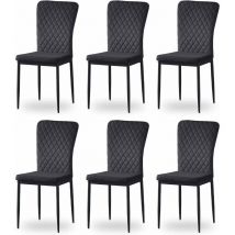 Ainpecca - jymtom Lot de 6 chaises jymtom noires bandeau pour salle à manger- Noir