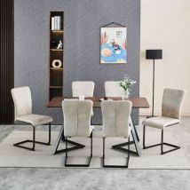 Jymtom - Lot de 6 chaises de salle à manger en simili-cuir, Moderne avec Dossier Haut et siège en rembourré avec Pieds chromés et chaises latérales