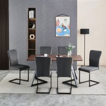 JYMTOM Lot de 6 chaises de salle à manger en velours, Moderne avec Dossier Haut et siège en rembourré avec Pieds chromés et chaises latérales de