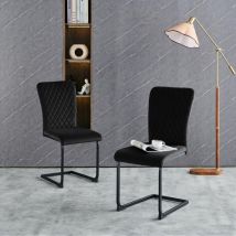 Jymtom - Lot de 6 chaises de salle à manger en velours, Moderne avec Dossier Haut et siège en rembourré avec Pieds chromés et chaises latérales de