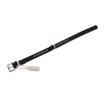 K buffalo collar diamantes una fila, 17MM 35CM negro ajustable 25-31CM