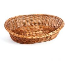 K cesta en mimbre con borde flexible natural, l: 60 cm an: 47 cm al: 16 cm