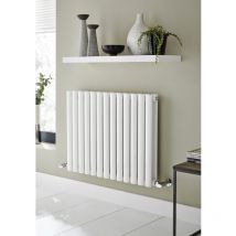 Aspen White 600mm x 790mm Single Panel Designer Horizontal Radiator - ASP60-79SW - Kartell