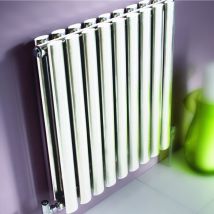 Kartell - Aspen Stainless Steel 600mm x 570mm Double Panel Designer Horizontal Radiator - ASP60-57D - Stainless Steel