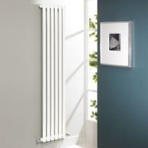Kartell - Aspen White 1600mm x 430mm Single Panel Designer Vertical Radiator - ASP16-43VSW