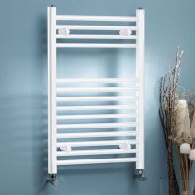 Kartell - White 1200mm x 600mm Straight 22mm Towel Rail - STR612W