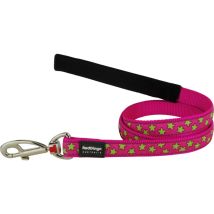 Chadog - Red Dingo Correa para Perro Style Stars Lime on Hot Pink 2 x 120 cm