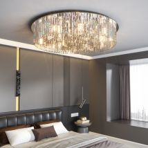 Luvodi - K9 Crystal Flush Mount Chandelier Light Fixture Elegant Ceiling Lights for Living Room Bedroom - Diameter 60cm
