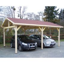 Posto auto coperto a doppia pendenza 22,85 m2 in legno - ka 4563 bm Habrita