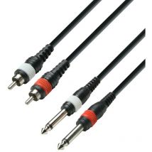 Kabel Rca 2 Stecker auf 2 Klinke 6,3 Mono 6m Eco 3star Adam K3tpc0600m