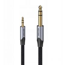 Kabel Stereo Vention bauhf/ Klinke 3,5 Stecker -- Klinke 6,3 Stecker/ 1m/ grau