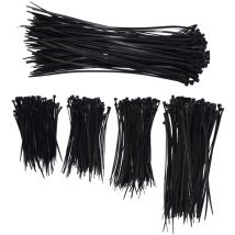 Eyepower - 500 Stück Kabelbinder Set mit 5 Größen - 10-30cm UV-Beständig Kunststoff Schwarz