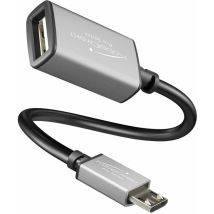 Kabeldirekt – Adattatore Otg – 0,15m – (con Connettore Femmina Usb A 2.0 E Connettore Maschio Micro Usb, Cavo Dati High Speed, Lettori Di Schede, 
