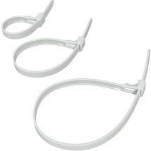 KabelDirekt – Confezione da 3 fascette stringicavo riutilizzabili ad alta resistenza (bianco, fascette stringicavo multiuso smontabili) – 3x40 pezzi,