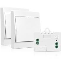 Kabelloser Schalter, selbstversorgt, ohne Batterie, kabellose Fernbedienung für Lichter und 200 m 433 MHz Wandfernbedienung elektrische Geräte,