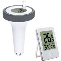 Shmshng - Kabelloses schwimmendes Poolthermometer, Funkverbindung, Wassertemperaturthermometer mit digitalem Empfänger für Innen und Außen, für